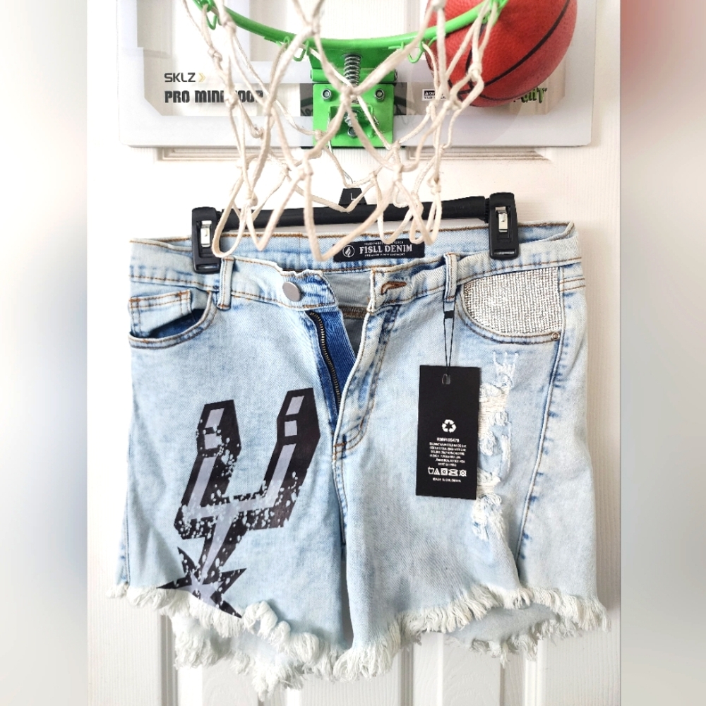 San Antonio Spurs Jean Shorts- XL